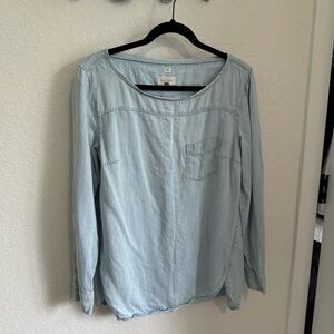 Loft - Chambray Long Sleeve Blouse